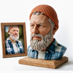 Custom 3D Portrait Sculpture from Photo - Personalized Realistic Head Model in Resin | Memory Preservation Gift